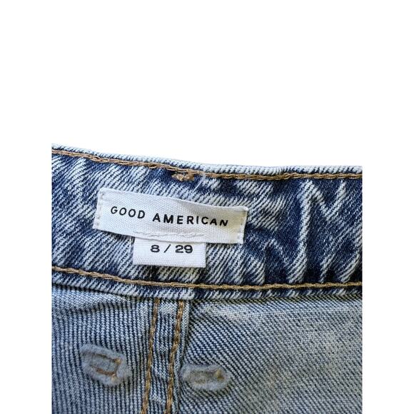 Good American Bombshell Denim Cut Off Shorts Size 8 NWOT #07128-00 - Picture 3 of 7